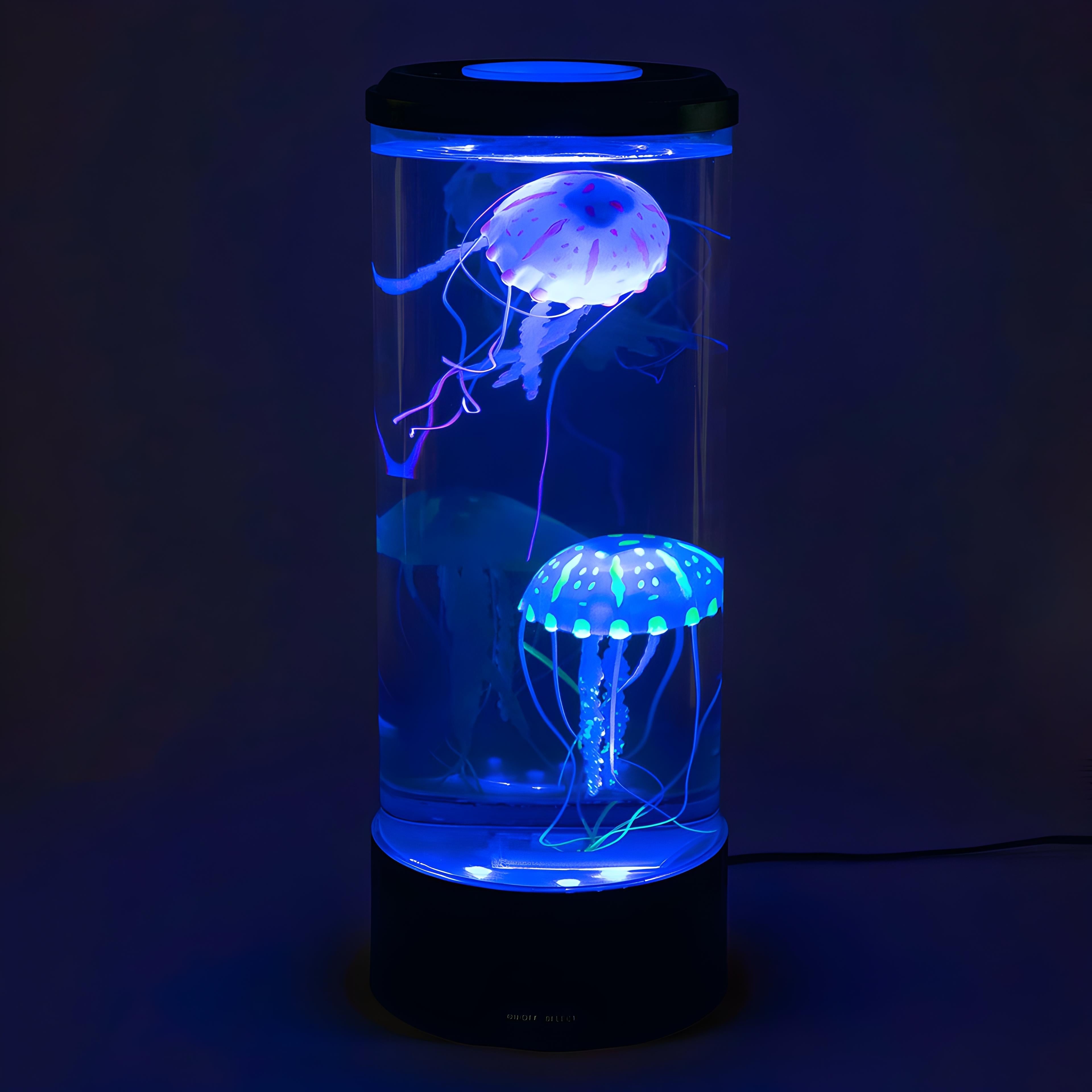 Lampe à Lave Méduse -dans le noir complet avec les méduses qui dansent
