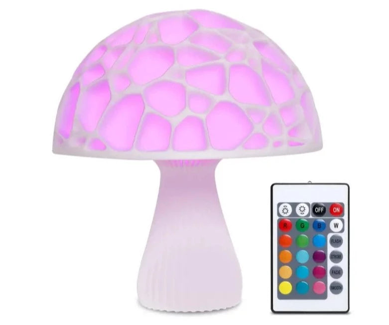 lampe champignon multicolore avec télécommande