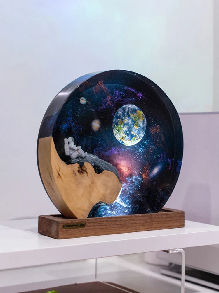 Lampe de Chevet Originale - Aventures Spatiales en Résine