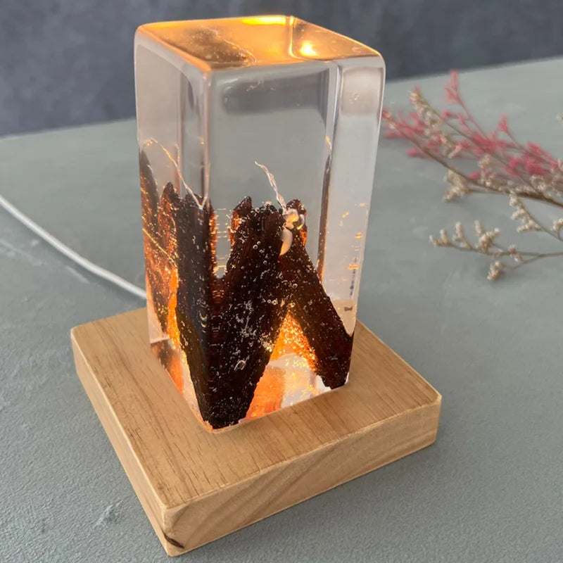 Lampe de Chevet Originale - Cube Forêt Enchantée
