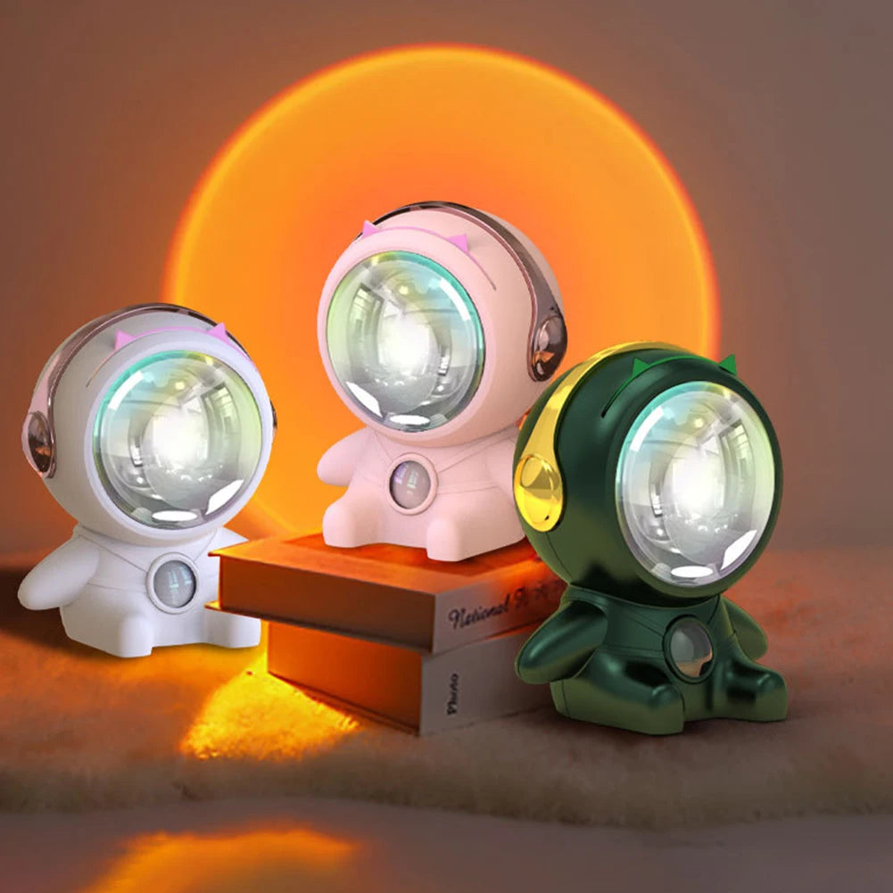 Astronaut Sunset Light Rechargeable Internet Celebrity Light Bedroom Small Night Light Atmosphere Light Decorative Table Lamp