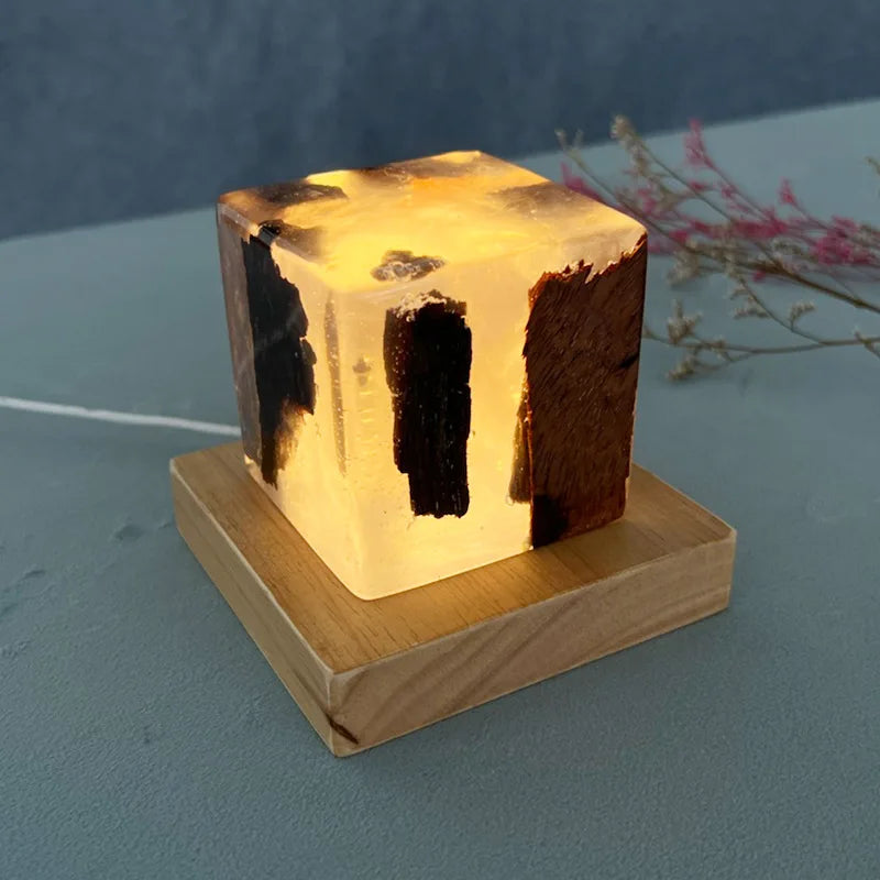 Lampe de Chevet Originale - Cube Forêt Enchantée