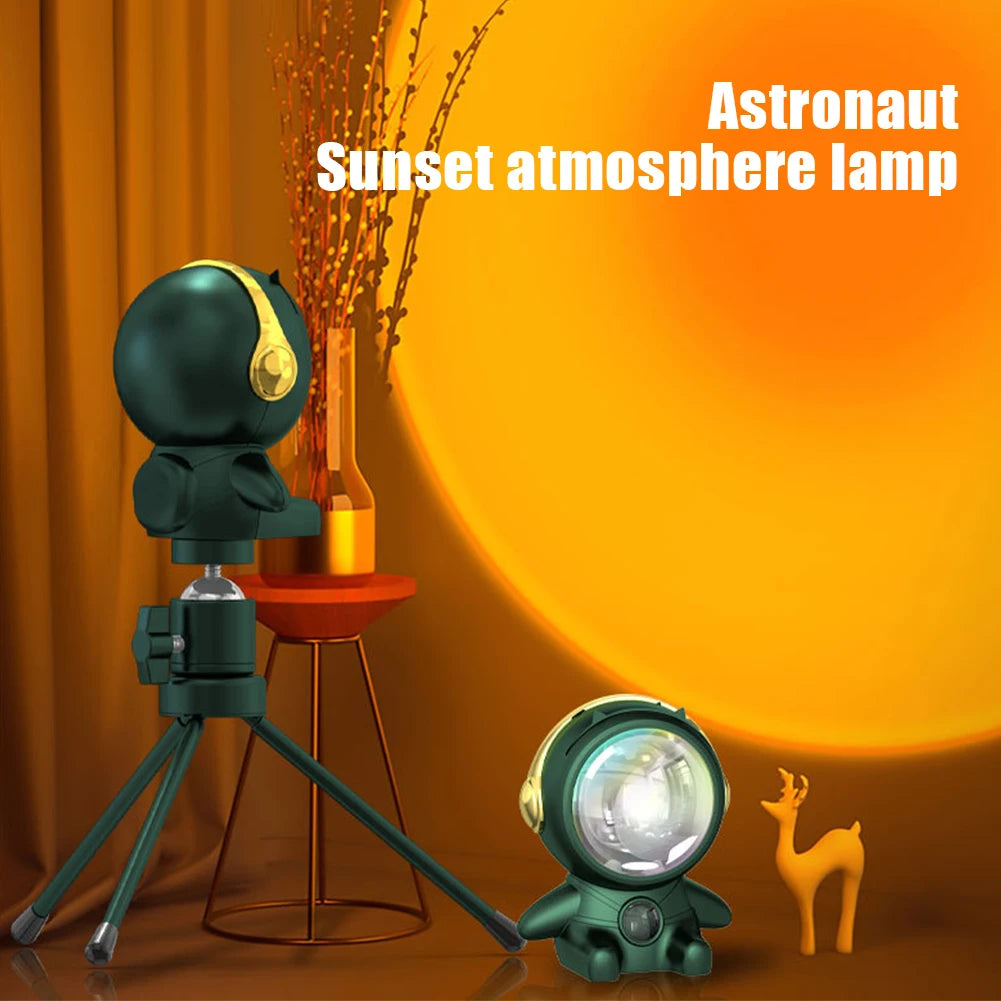 Astronaut Sunset Light Rechargeable Internet Celebrity Light Bedroom Small Night Light Atmosphere Light Decorative Table Lamp