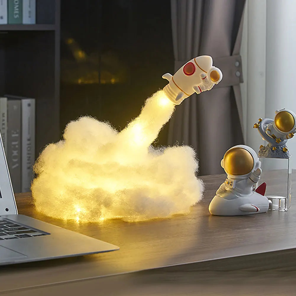 Creative Astronaut Night Light DIY Small Rocket Lamp Material Set 2M Space Themed LED Light String USB Charging Kids Home Decor