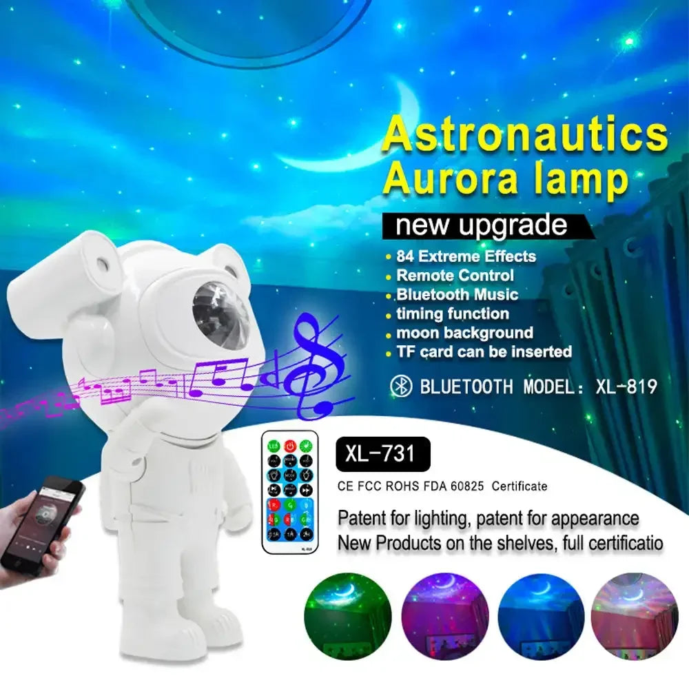 Astronaut Galaxy Starry Projector Lamp LED Night Light Star Sky Night Lamp Bedroom Home Decorative Kids Birthday Christmas Gift