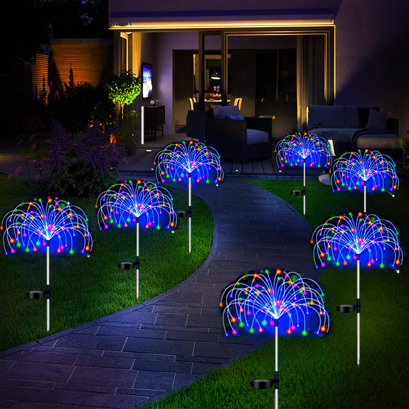 Lampe solaire LED en forme de feu d’artifice pour jardin