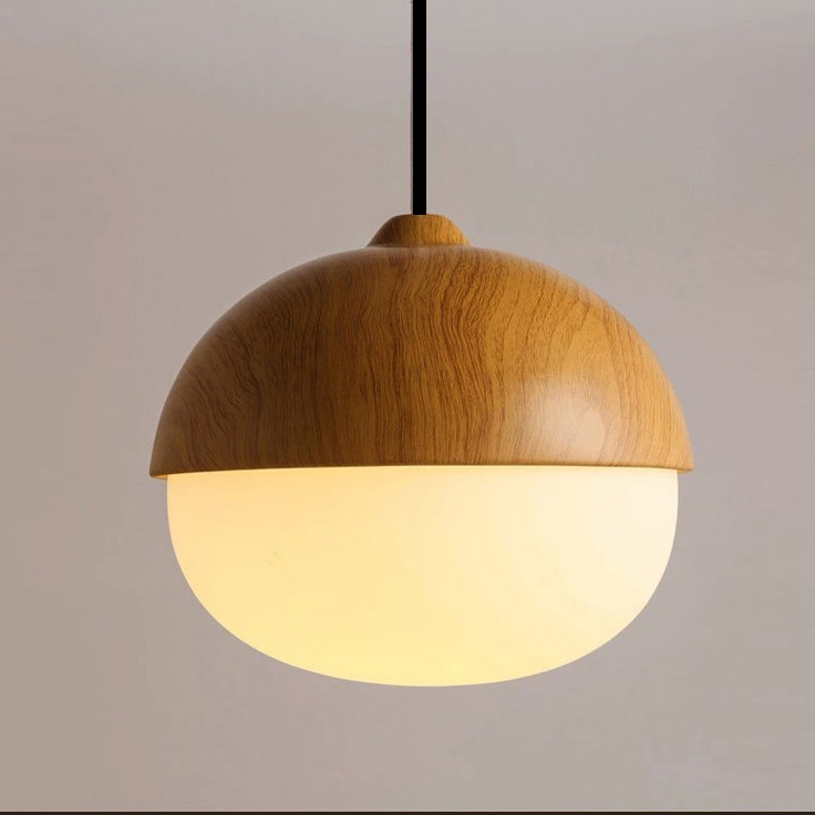 Lampe suspendue vintage en bois pour cuisine - B