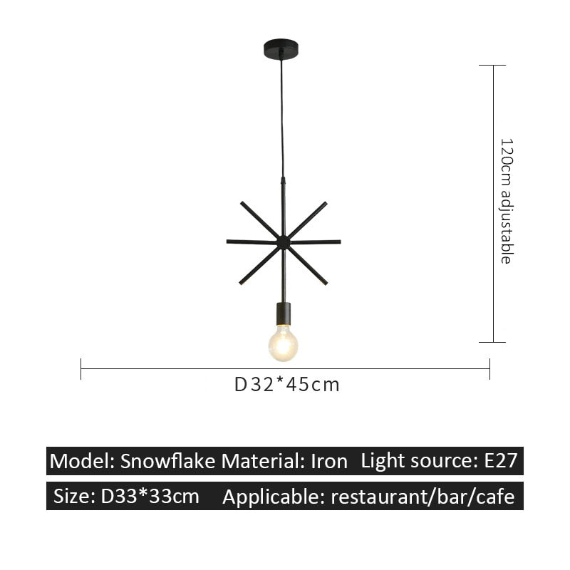 Suspension Luminaire - Lueur Nordique - Flocon de neige
