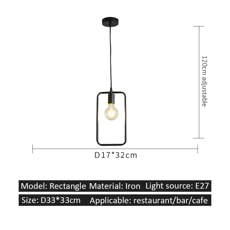 Suspension Luminaire - Lueur Nordique - Rectangle / Pas de