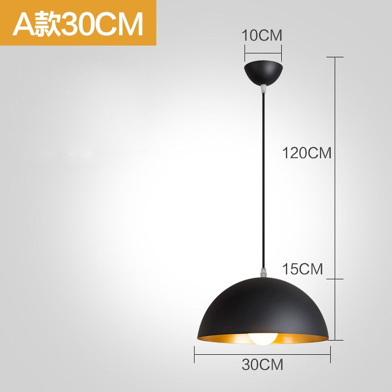 Suspension Luminaire - Noir Élégance - Type A 30CM