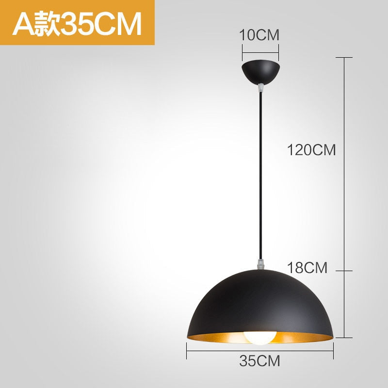 Suspension Luminaire - Noir Élégance - Type A 35CM