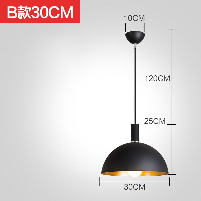 Suspension Luminaire - Noir Élégance - Type B 30CM