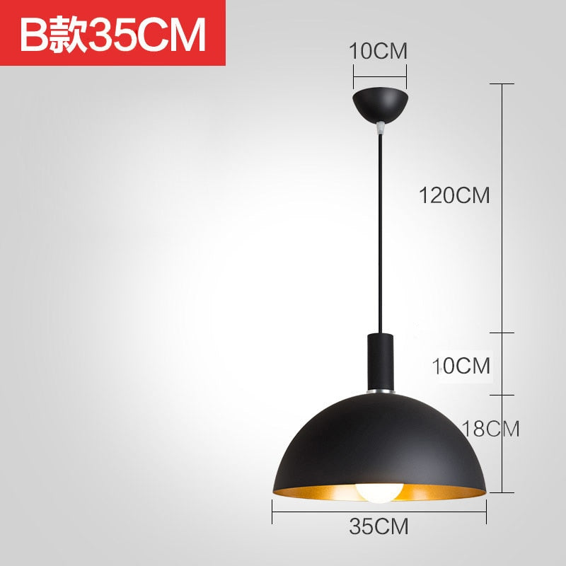 Suspension Luminaire - Noir Élégance - Type B 35CM