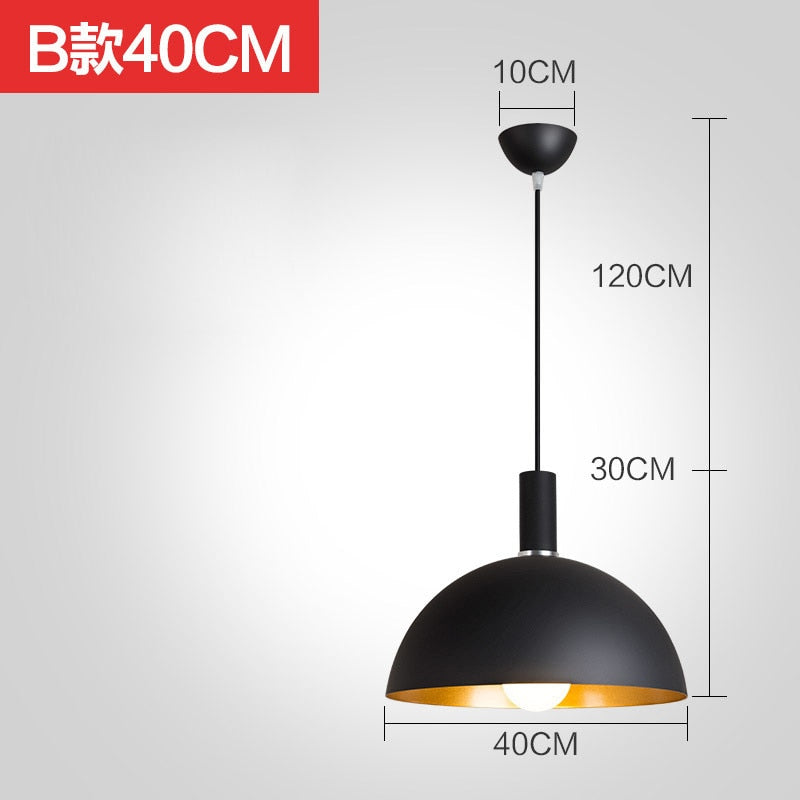 Suspension Luminaire - Noir Élégance - Type B 40CM