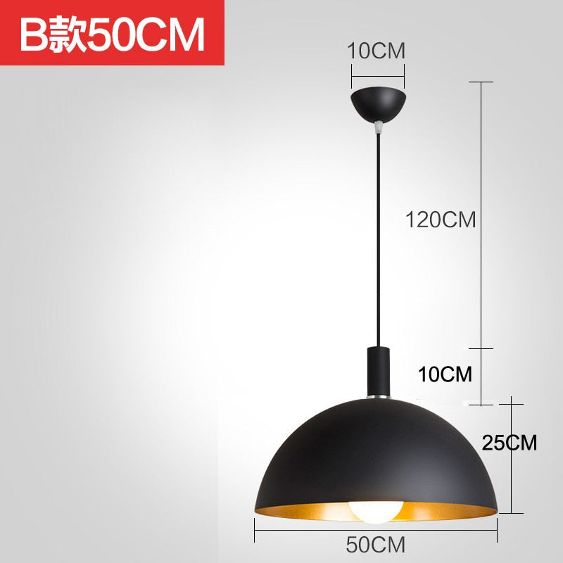 Suspension Luminaire - Noir Élégance - Type B 50CM