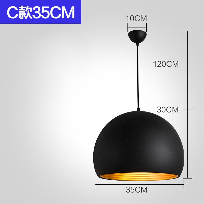 Suspension Luminaire - Noir Élégance - Type C 35CM