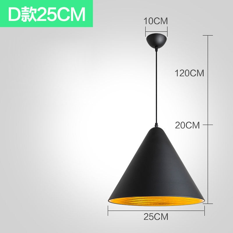 Suspension Luminaire - Noir Élégance - Type D 25CM