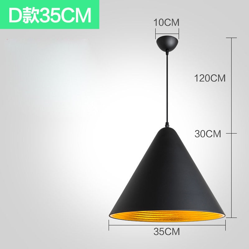 Suspension Luminaire - Noir Élégance - Type D 35CM