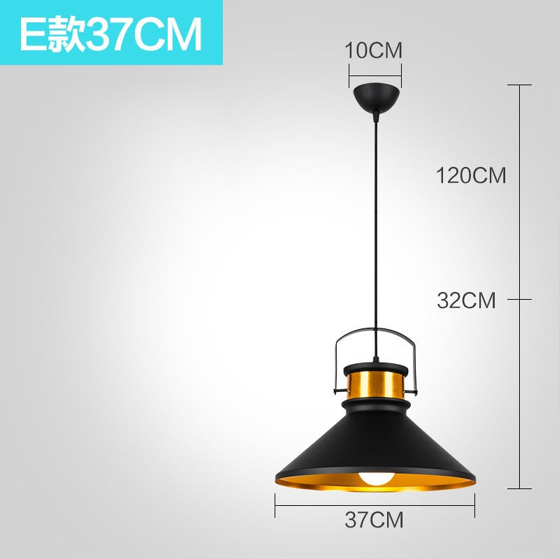 Suspension Luminaire - Noir Élégance - Type E 37CM