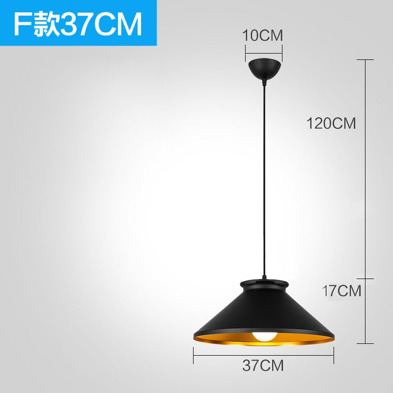 Suspension Luminaire - Noir Élégance - Type F 37CM