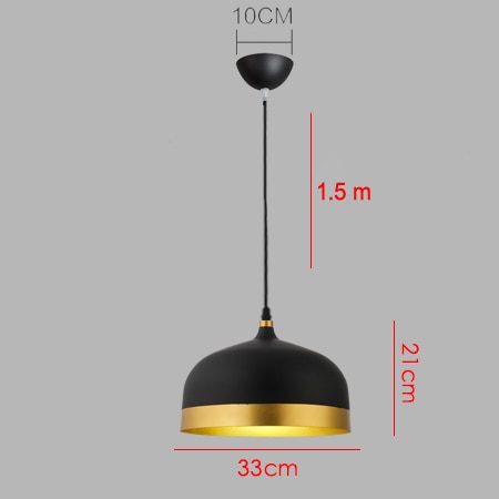 Suspension Luminaire - Noir Élégance - Type G 33CM