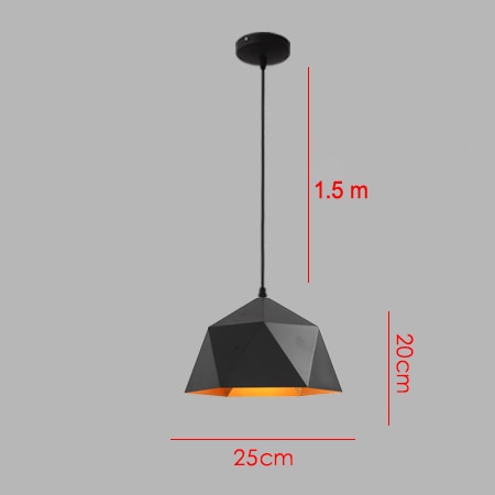 Suspension Luminaire - Noir Élégance - Type L 25CM