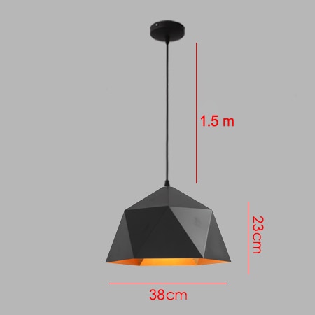 Suspension Luminaire - Noir Élégance - Type L 38CM