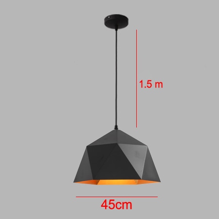 Suspension Luminaire - Noir Élégance - Type L 45CM